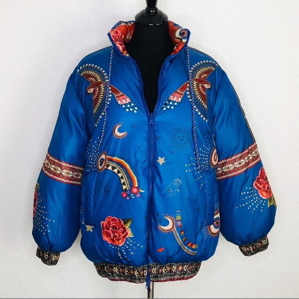 Farm Rio Reversible Mystic Puffer Jacket size S/M